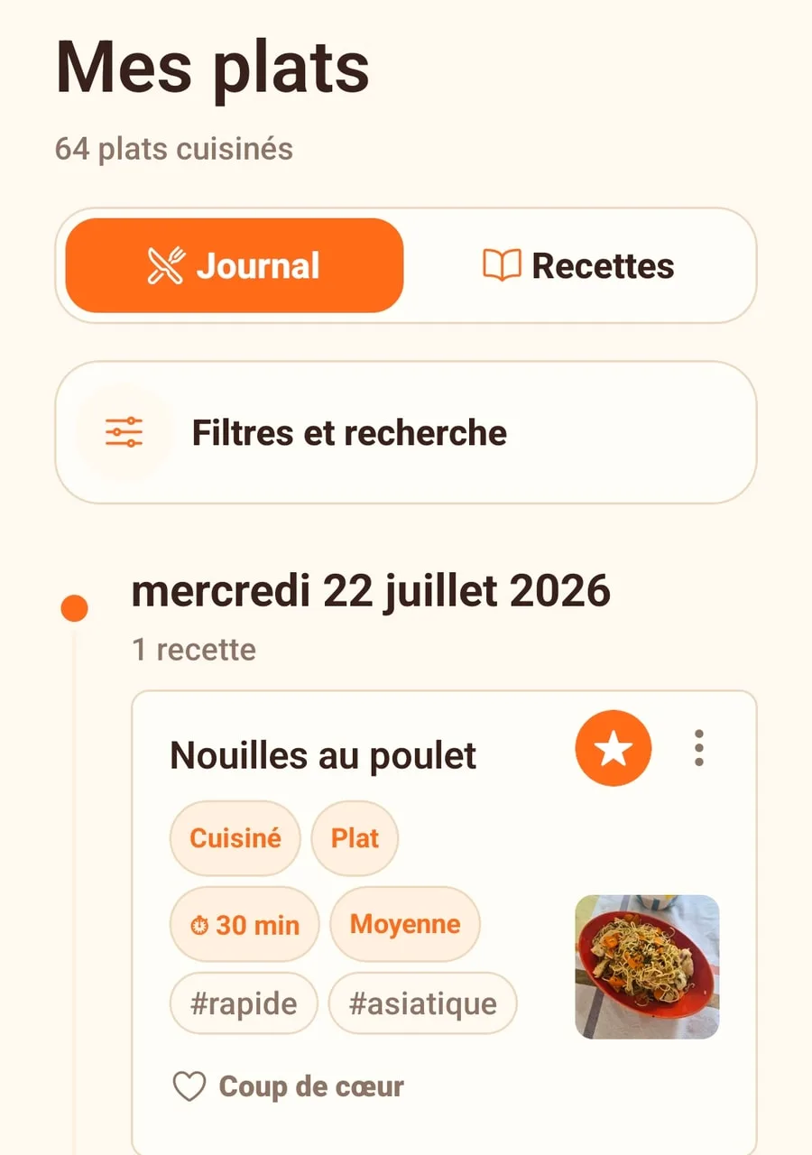 Keep the memory of your meals